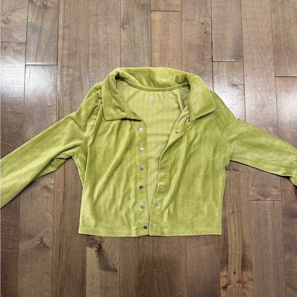 Women's Green Corduroy Top